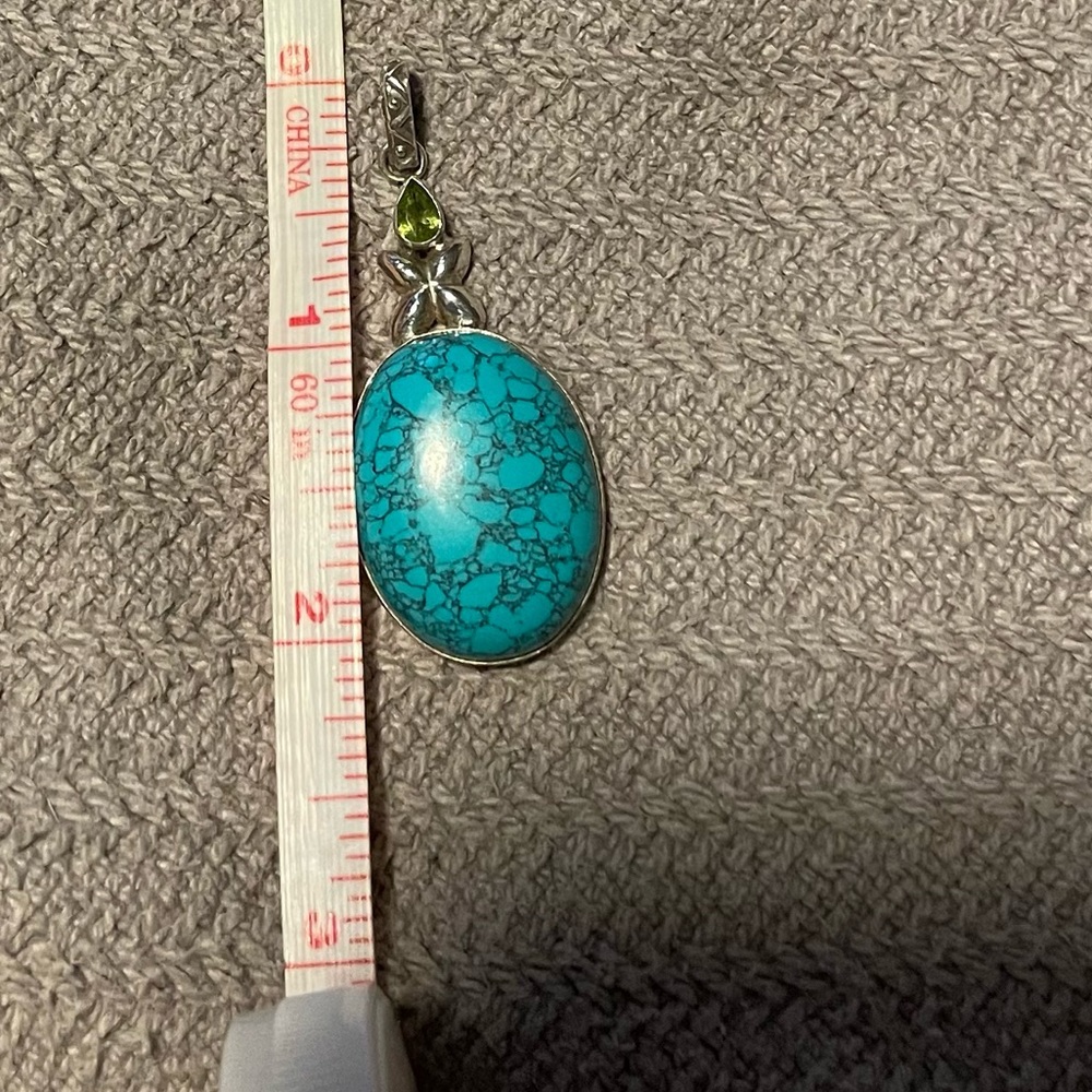 Turquoise necklace slide pendant